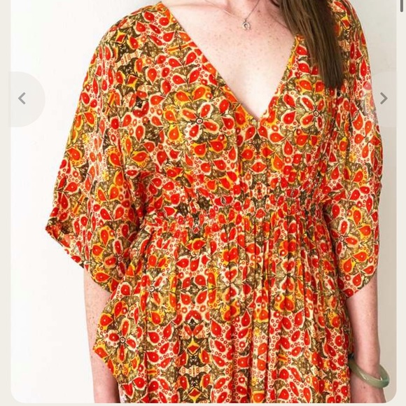 Rujuta Sheth Peony Cinched Caftan Maxi Dress - Picture 2 of 3